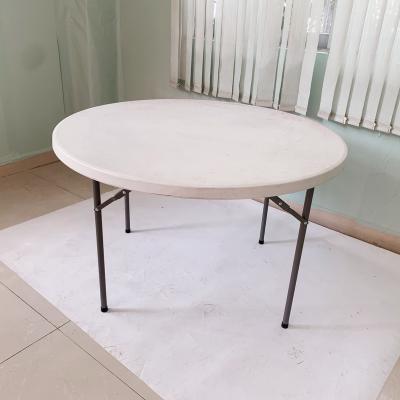 China Whole Round Lid Easy Carry Plastic Folding Table Used For Indoor And Outdoor Picnic Party Events 4ft HDPE Dining Table for sale