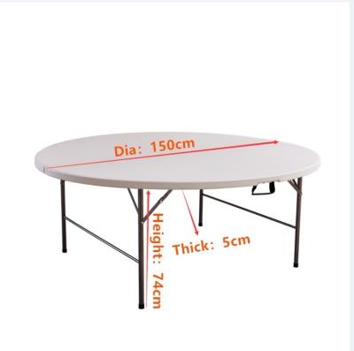 China HDPE Furniture Diameter 5ft Outdoor Folding Easy Carry Plastic Round Table Used For Picnic Party Camping for sale