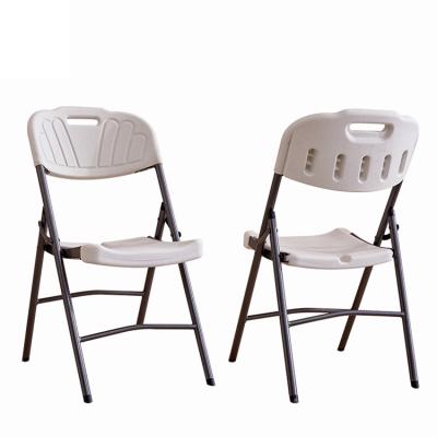 China Modern hot sale blow molding outdoor party white plastic folding chair for wedding for sale