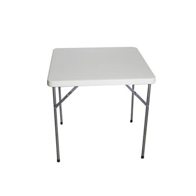 China Cheap portable lightweight white plastic folding square table easy carry from factory directly 86cm small for sale