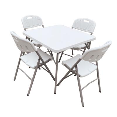 China Simple Design Easy Carry Outdoor Indoor Leisure 2.8 Ft Small Plastic Folding Square Tables for sale