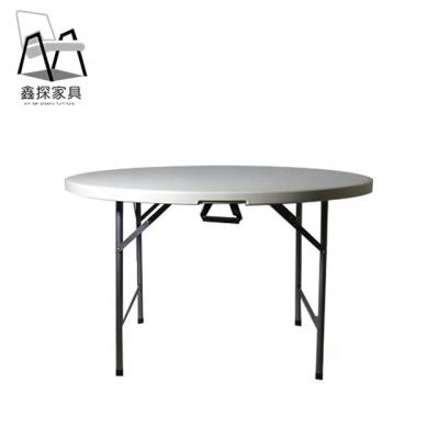 China Camping 4ft Heavy Duty Used Easy Carry Outdoor Catering Plastic Folding Round Table For Restaurant for sale