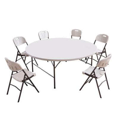 China Factory direct sale durable party events portable plastic 6ft folding round dining table for restaurant for sale