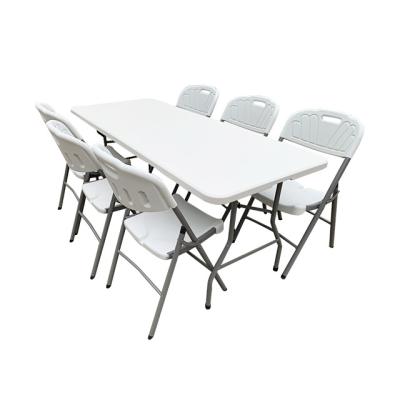 China Hot Selling Easy Carry Easy Carry Portable Outdoor Folding 6ft Plastic Rectangular Tables For Party for sale