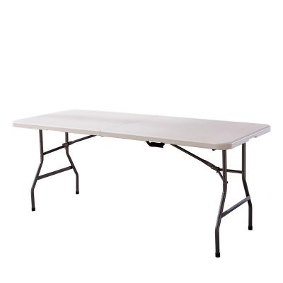 China Durable Wholesale MESAs Plegables 6ft Rectangular Outdoor Folding Plastic Banquet Table For Camping for sale