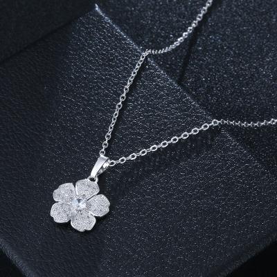 China TRENDY Stainless Steel Flower Necklace Set Gold Silver Jewelry Necklace Tasty Necklace for sale