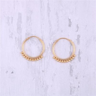 China Fashionable Women Beards Charm Hoop Earring Stainless Steel Large Gold Hoop Earring for sale