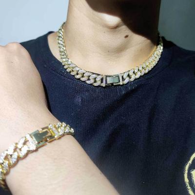 China No Cuban Link Bracelets Hip Hop Jewelry Gold Cuban Link Bracelet AAA+ CZ Cuban Link Big For Men for sale