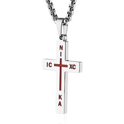 China Stainless Steel Russian Orthodox Cross Pendant Necklace For Women Men for sale