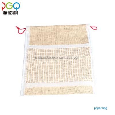 China Food Grade Recyclable Fruit Burlap Sack Drawstring Jute Bag for sale