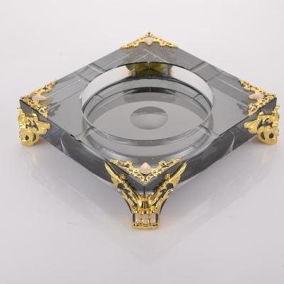 China Personality durable trend Crystal Ashtray Glass Fashion European living room household large ashtray 200mm for sale