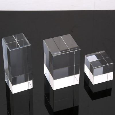 China China Wholesale blank crystal glass cube 3d laser carving crystal cube ornaments souvenirs for sale