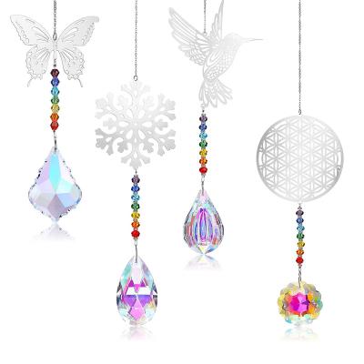 China China Crystal Sun Catcher Lighting Prism Butterfly Crystal Pendant Garden Window Hanging Decoration for sale