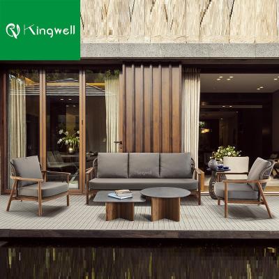 China Modern Wood Modern Outdoor Furniture Teak Furniture Outdoor Living Room Set Sofa for sale