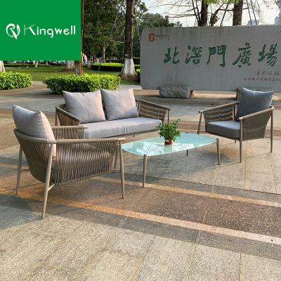 China New Design EUROPEAN Garden Rope Outdoor Furniture Sofa Set For Living Room for sale