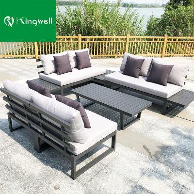 China Outdoor Modern Quality Assurance All Aluminum Garden Sectional Sofa for sale