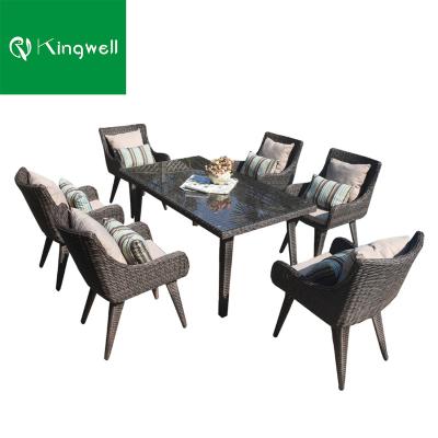 China Modern Cane Furniture Modern Coffee Shop Table and Chair Restaurant Rattan Patio Set for sale