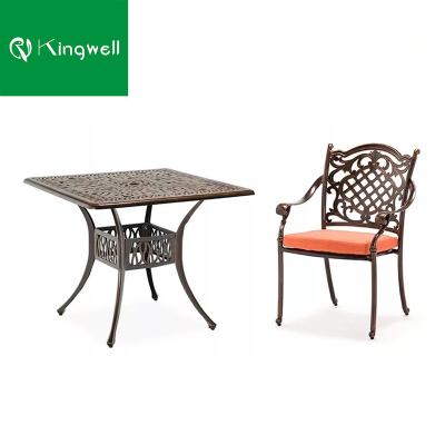 China Durable Waterproof Aluminum Garden Furniture Outdoor Chair Cast Aluminum Stackable Chairs Outdoor for sale