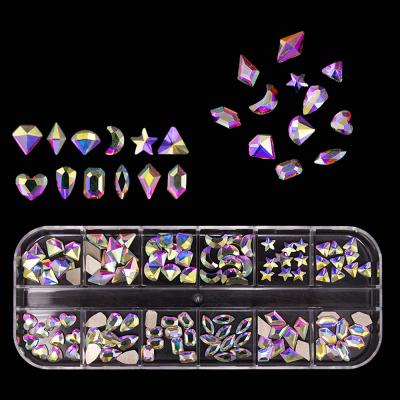 China Easy Apply 89 Designs Mixed Designs Rhinestone Nail Art Crystals Jewelery Colored Nail Art Decals Diamonds 3d Shinny Nail Art Decorations for sale