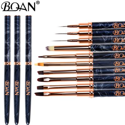 China NAIL BQAN Marbling Nail Art Brush Rhinestone Acrylic Liner Sweep French Lines Stripes Flower Drawing Grid Painting Pen Manicure Tools for sale