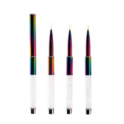 China Nail Art Beauty BQAN Colored Coating Brush Nail Art Beauty BQAN Nail Gel Pen DIY Design Paint Brush Auroras Metal Handle UV Colorful Nail Art Tools for sale