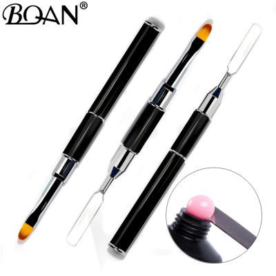 China UV NAIL BQAN Nail Brush Double-Ended Slice Shape Flat Pusher For Nail Tips Extension Gel Tips Building Nail Art Tool for sale