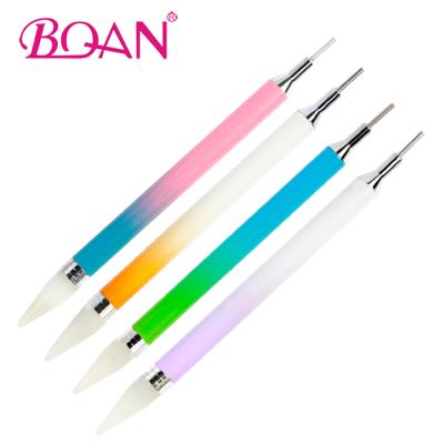 China Apply To Home Professional Use And BQAN Gradient Color Dual Head Nail Dotting Nail Crystal Rhinestones Picker Nail Beauty Wax Tools for sale