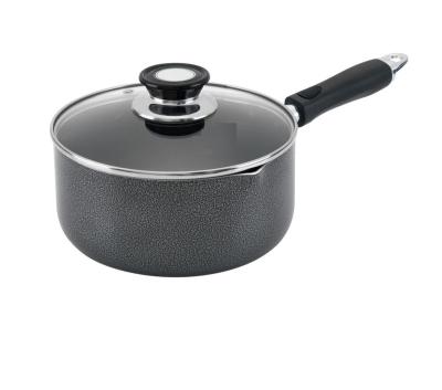 China Sustainable Hot Sale Home Use Sauce Pan With Black Stick Coating Induction Bottom Soft Touch Non Handle Healthy Cooking PFOA FREE for sale