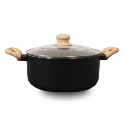 China Cheap Viable Non Stick Casserole Home Use With Black Nonstick Coating Handle Induction Bottom Soft Touch Healthy Cooking PFOA FREE for sale