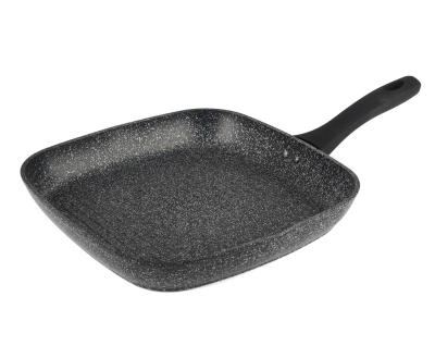 China Modern Kitchen Use Steak Pan Non Stick Grill Pan Griddle Square Pan With Granite Stone Induction PFOA Coating Bottom FREE for sale