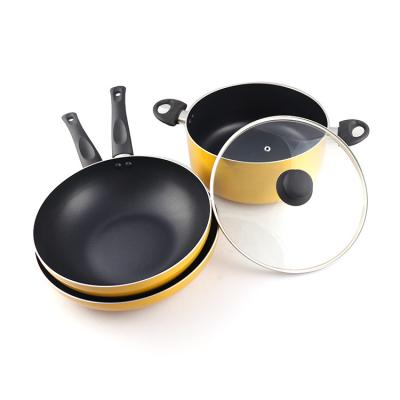 China CLASSIC new design aluminum pressed cookware pot set oil free and eco-friendly non-stick cookware set for sale