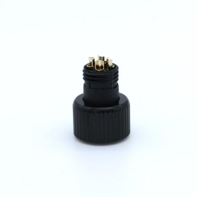 China Copper (59%) waterproof 4pin M12 connector 4pin connector famale pulg gold plated waterproof contacts connector for sale