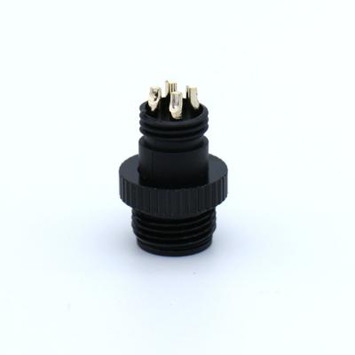 China Copper (59%) Male M12 4pin Waterproof Connector Pulg Plastic Material Waterproof Connector for sale