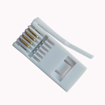 China Factory UK Infocommunications BT RJ11 6P4C 4 Pin Male Jack Connector White for telephone cable rj11 connector for sale