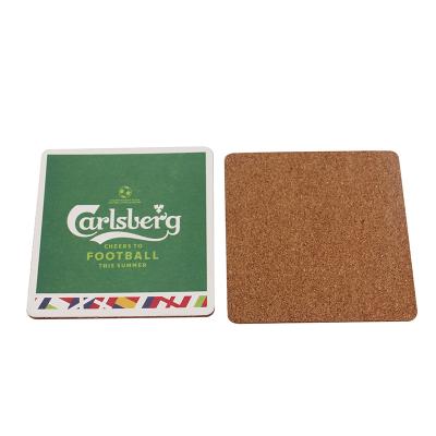 China Sustainable Cork Coasters Simple Bulk Low Price Custom Coaster With Cork Bottom Cork Coaster With Adhesive for sale