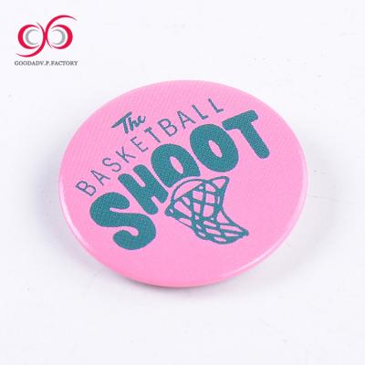 China Custom Logo Badge Nickel Free Round Plastic Badge With Safety Pin Button Badge 38mm for sale