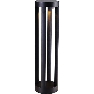 China Outdoor Black Garden Landscape Garden Pillar Solar Ground Lawn Lamp for sale