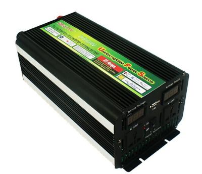 China 2000w dc 24v to ac 220v modified sine wave solar power inverter with ups charger and LED display 26*15*7.6CM for sale