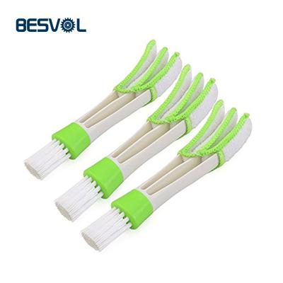 China QJ-G-S-012 Microfiber Car Conditional Interior Vent Air Conditioner Car Air Duster Tools Car Cleaning Brush for sale