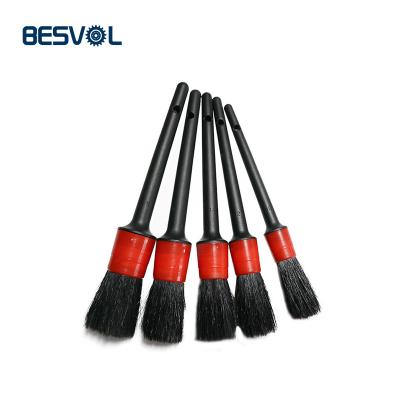 China Car Detailing Cleaner 5 Different Plastic Car Handle Sizes Car Detail Brush Kit Cleaning Tools for sale