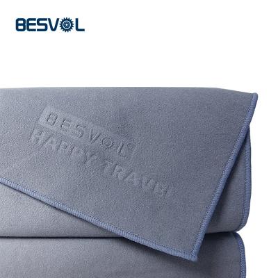 China Besvol Quick Dry 300 Gsm Velvet And Suede Towel Coral Double Sided Compound Design Car Drying Microfiber Detailing Towel for sale