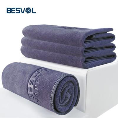 China Soft and sensitive; special polishing for interior 80/20 compound viscous double layer car towel microfiber embossed wash detailing towel for sale