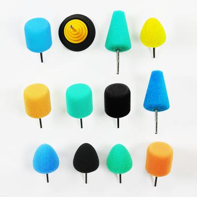 China Polyester Sponge Small Sponge Polish Pad Cone Foam Buffing Wheel For Car Colorful Sponge Foam Buffing Cone Kit Polishing Wheel for sale