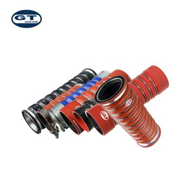 China VMQ/polyester/Aramid/FVMQ bellows turbo intercooler cac charge air cooler silicone rubber corrugated hose for engine for sale