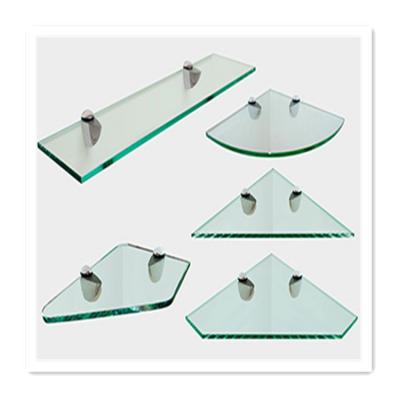 China Glass Shelves Bathroom Tempered Glass Yard Glass Trays 8mm 10mm Corner Shelf for sale