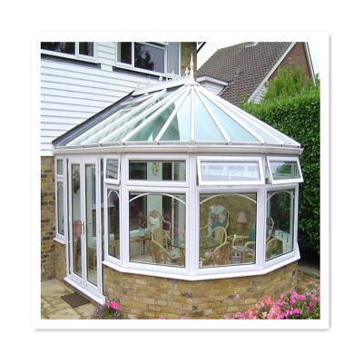 China Traditional Sunroom Sets Fashionable Customized Outdoor Cafe Room Style Steel Frame Sale Black Gold Glass Prefab Glass Top Conservatory for sale