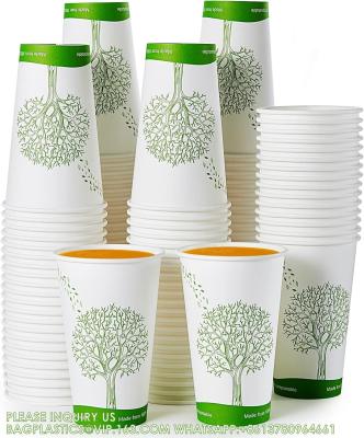 China 16 oz Tazas de papel biodegradables y desechables con revestimiento de PLA, Tazas de café de papel ecológicas para fiestas en venta