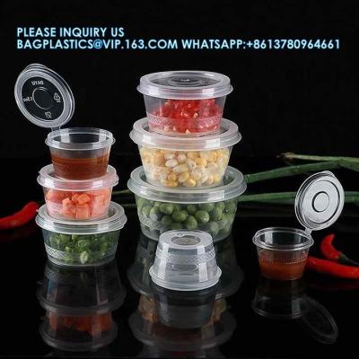 China 1oz 1.5oz 2oz 3.25oz 4oz 5oz Biodegradable Disposable Food Transparent Sauce Cups Takeaway Food Sauce Container for sale