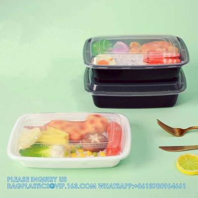 China 980 ml de caja de comida para llevar ecológica de microondas de plástico de contenedores de alimentos seguros con tapas de comida desechable en venta