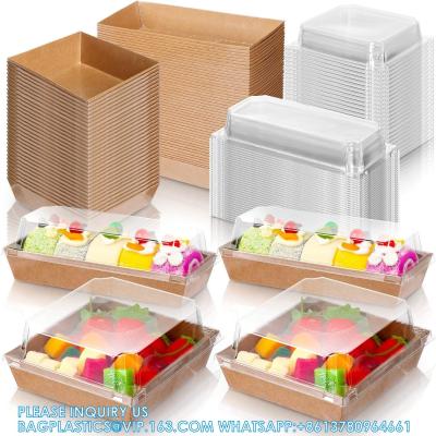 China Caja de charcutería con tapa de seguridad clara 5 Cuadrado marrón Contenedor de alimentos desechables Panadería Caja de pan Marrón horneado en venta